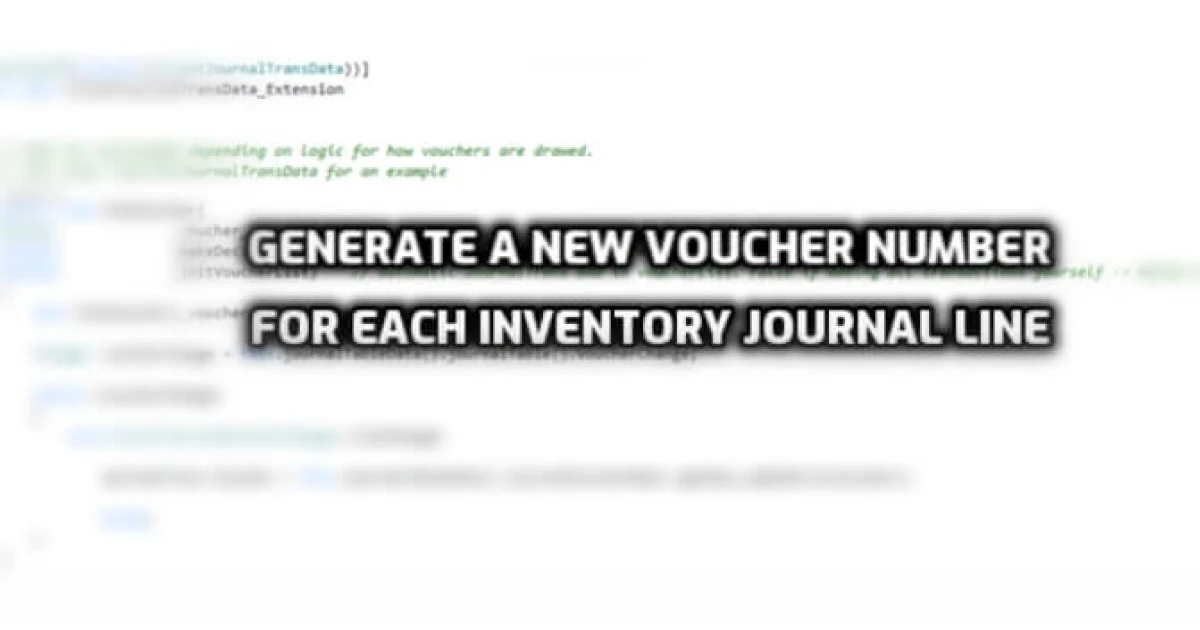 Generate a new voucher number